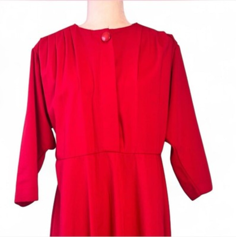 Vintage 80s Just In Thyme LTD Red Midi Dress – Size 6 – Made in USA